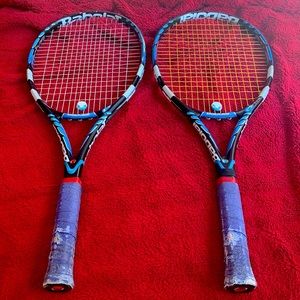 Two Babolat Pure Drive Cortex System Oversized Tennis Racquets